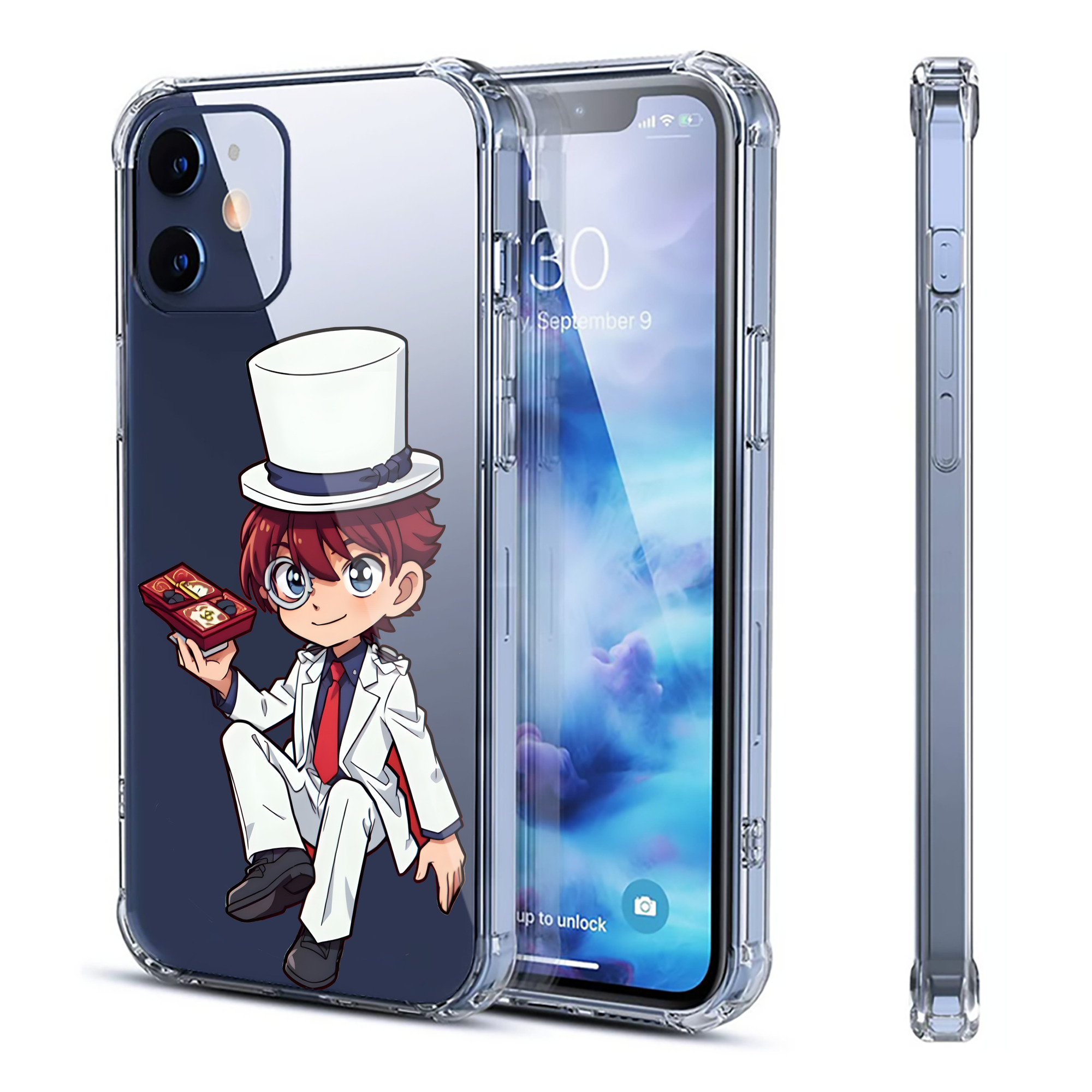 （画像用） 名探偵コナン くろば かいと Detective Conan Kuroba Kaito 【iPhone 12シリーズ対応】透明スマホケース（クリアソフトケース）